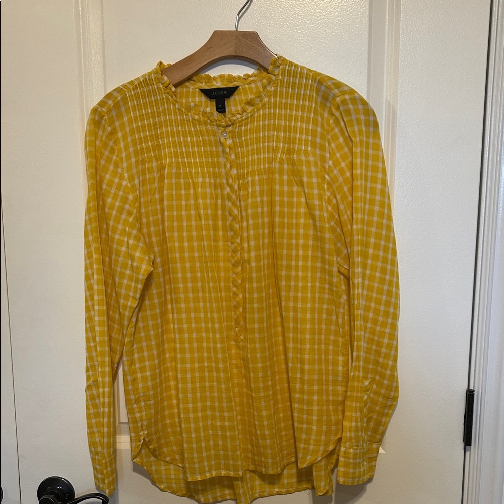 J. Crew Women's Yellow Plaid Blouse